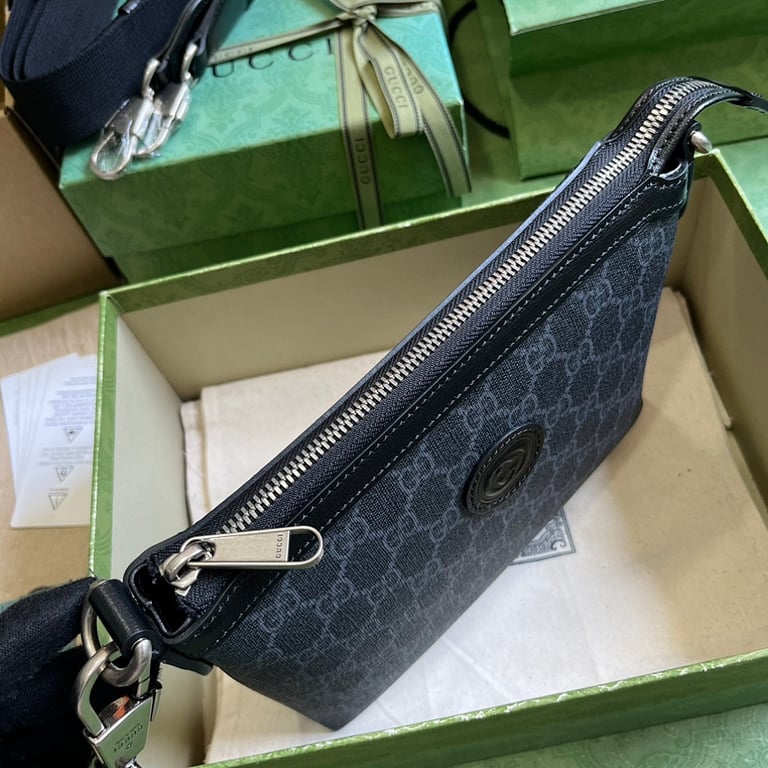 Gucci Interlocking G Messenger Bag Grey GG Supreme - 5
