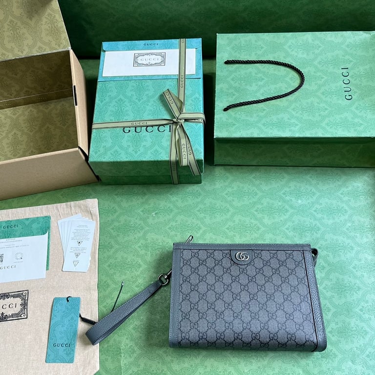 Gucci Ophidia GG Supreme Clutch Grey Black - 2