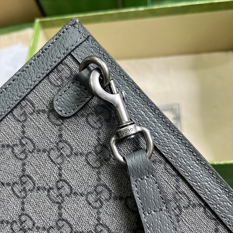 Gucci Ophidia GG Supreme Clutch Grey Black - 4