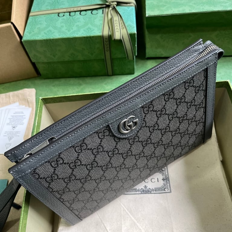 Gucci Ophidia GG Supreme Clutch Grey Black - 5