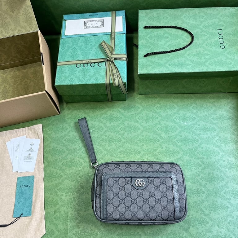 Gucci Ophidia GG Supreme Clutch Grey Black - 2