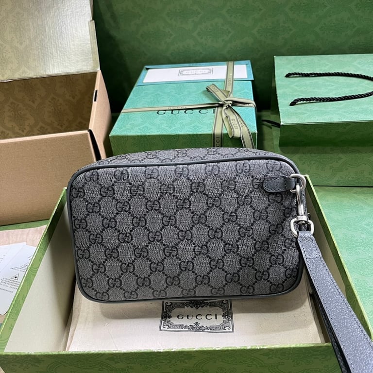 Gucci Ophidia GG Supreme Clutch Grey Black - 8