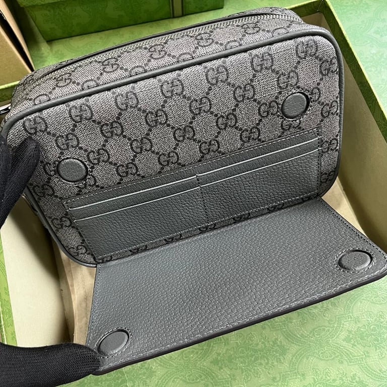 Gucci Ophidia GG Supreme Clutch Grey Black - 9
