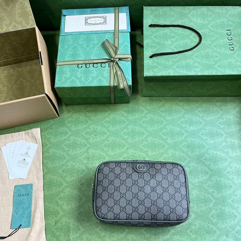 Gucci Ophidia GG Supreme Toiletry Bag Grey Black - 2