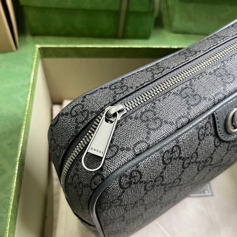 Gucci Ophidia GG Supreme Toiletry Bag Grey Black - 4