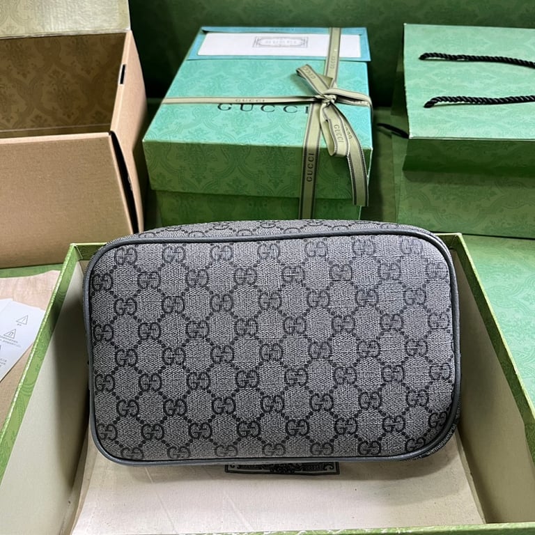 Gucci Ophidia GG Supreme Toiletry Bag Grey Black - 9