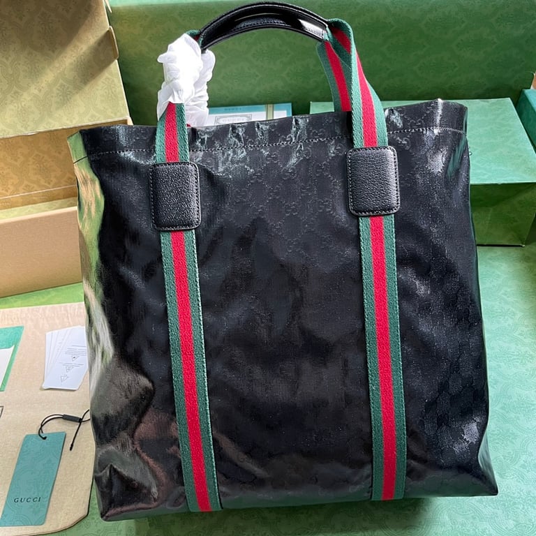 Gucci GG Crystal Canvas Medium Tote Black - 9