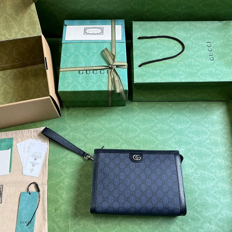 Gucci Ophidia GG Supreme Pouch Blue Grey - 2