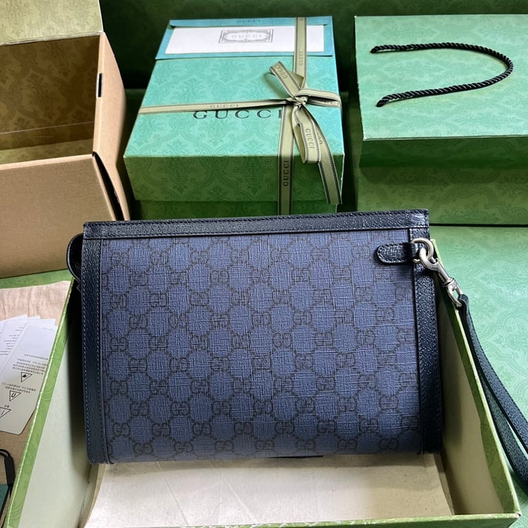 Gucci Ophidia GG Supreme Pouch Blue Grey - 9