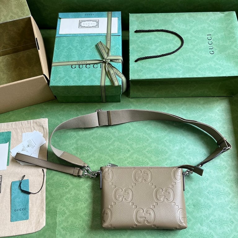 Gucci Jumbo GG Small Messenger Bag Grey - 2