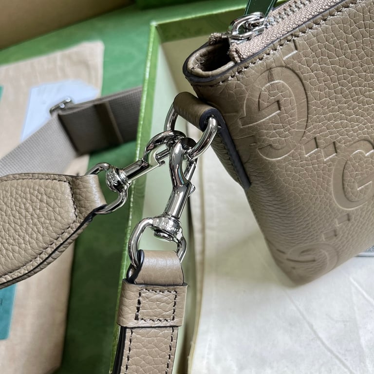 Gucci Jumbo GG Small Messenger Bag Grey - 4
