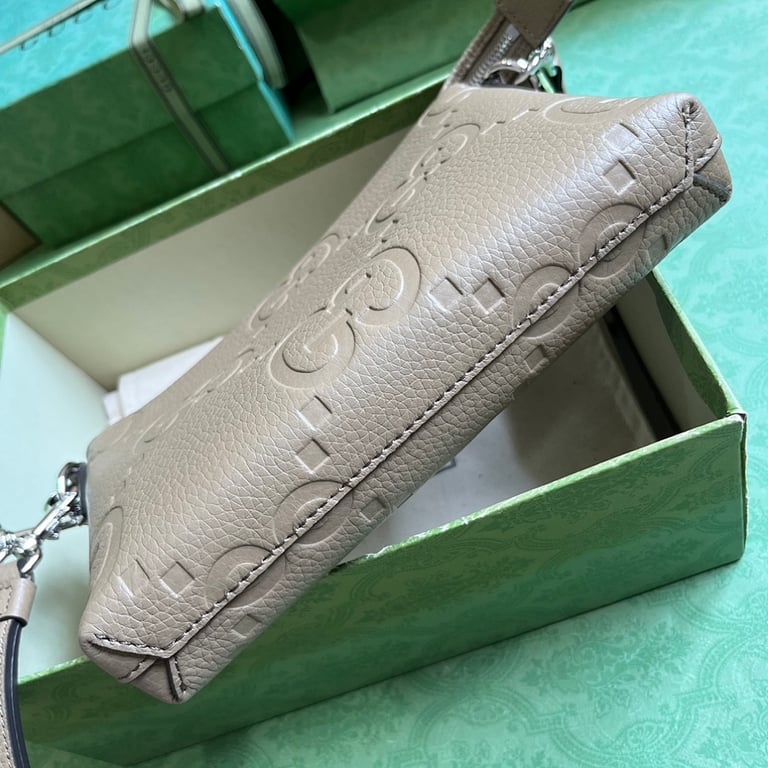 Gucci Jumbo GG Small Messenger Bag Grey - 8
