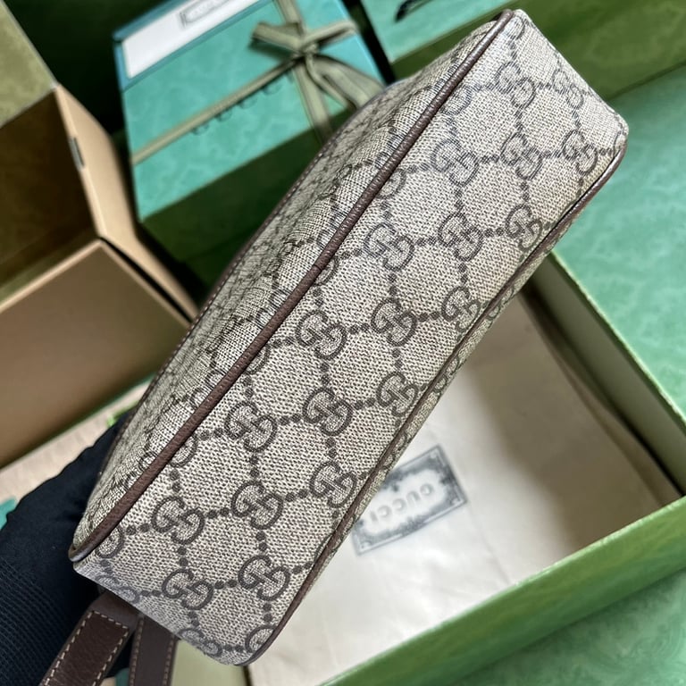 Gucci GG Supreme Mini Shoulder Bag Brown - 8