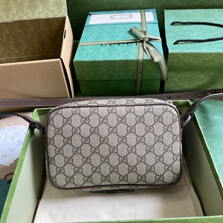 Gucci GG Supreme Mini Shoulder Bag Brown - 9