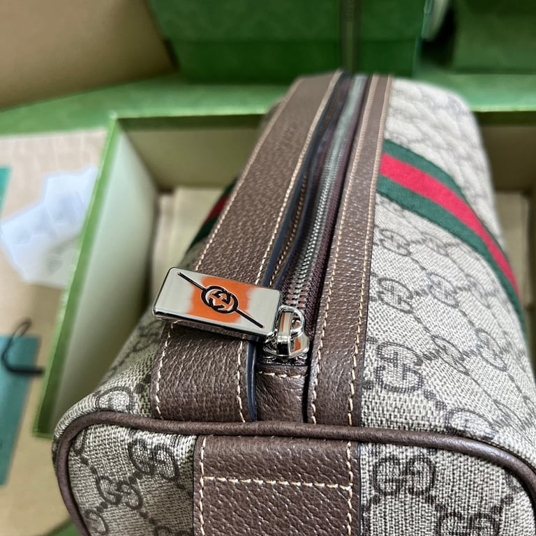 Gucci GG Supreme Web Toiletry Bag Beige Ebony - 4