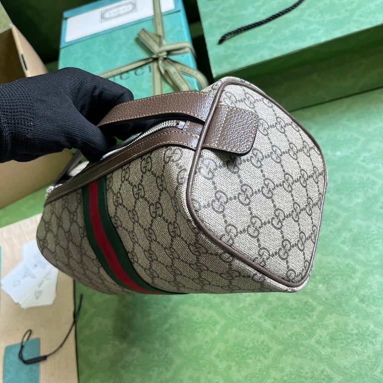 Gucci GG Supreme Web Toiletry Bag Beige Ebony - 5