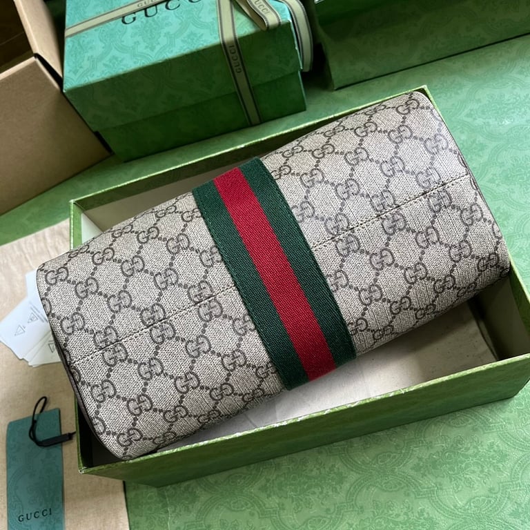 Gucci GG Supreme Web Toiletry Bag Beige Ebony - 8