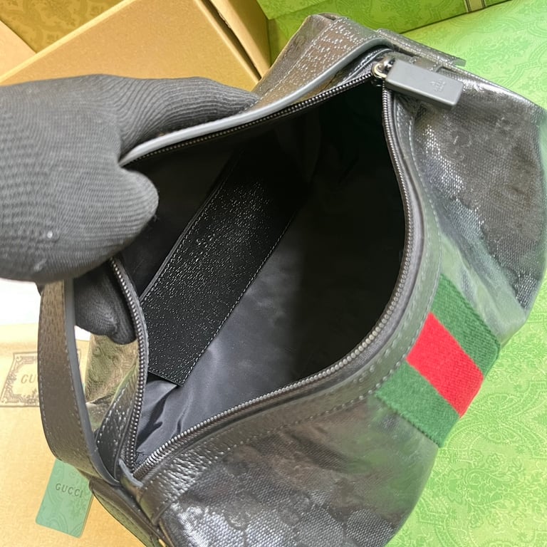Gucci GG Crystal Web Toiletry Bag Black - 4
