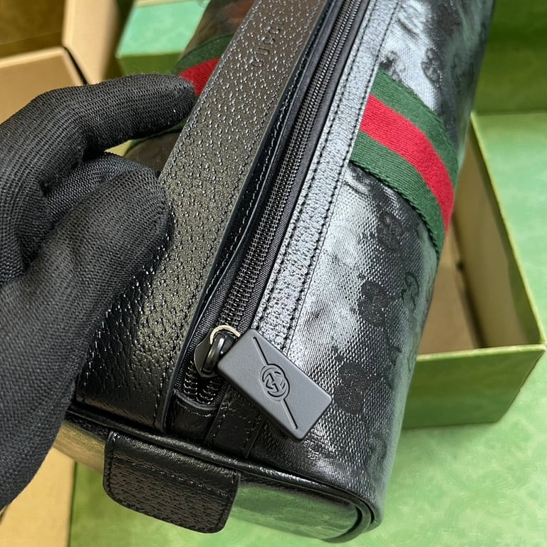 Gucci GG Crystal Web Toiletry Bag Black - 5