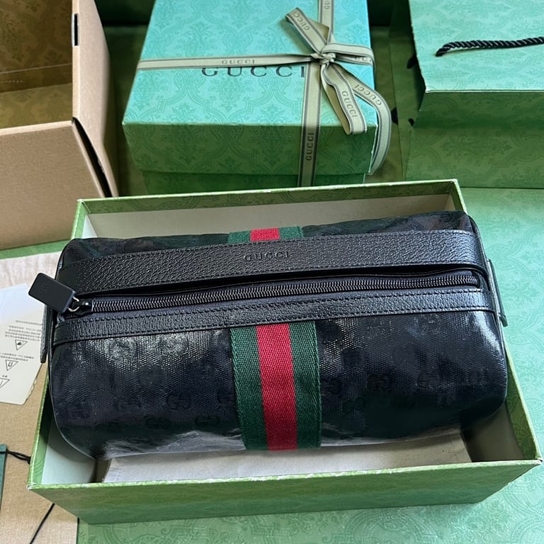 Gucci GG Crystal Web Toiletry Bag Black - 9