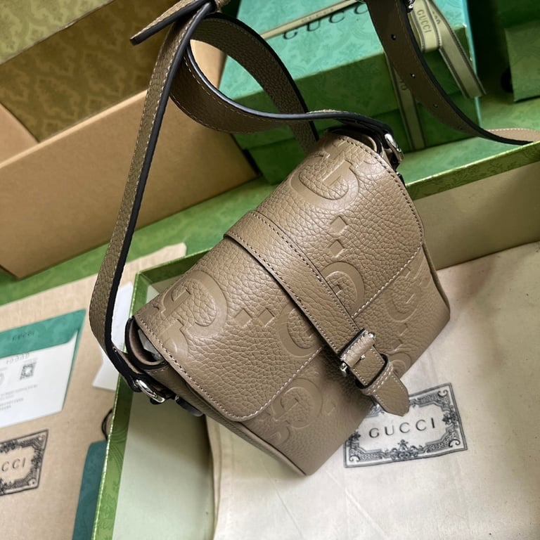 Gucci Jumbo GG Small Messenger Bag Grey - 5