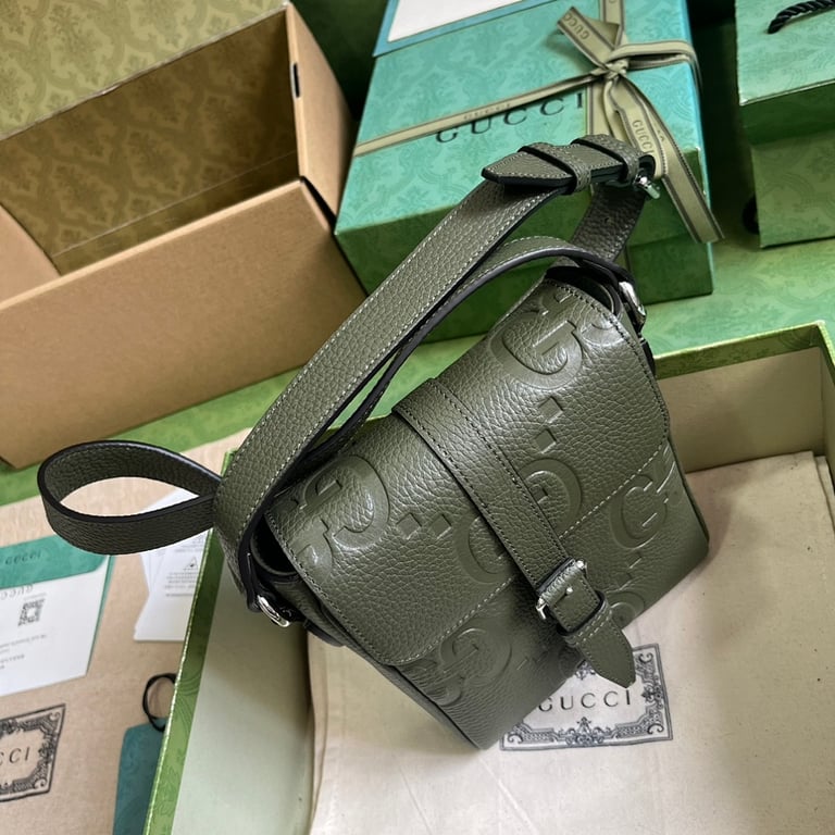 Gucci Jumbo GG Small Messenger Bag Dark Green - 5