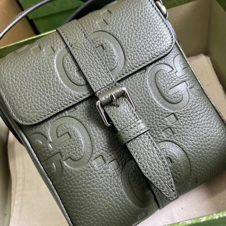 Gucci Jumbo GG Small Messenger Bag Dark Green - 6