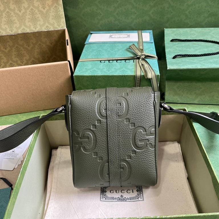 Gucci Jumbo GG Small Messenger Bag Dark Green - 9