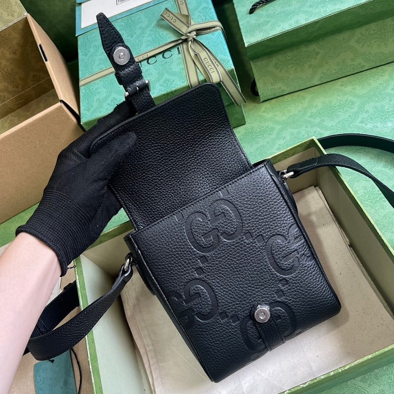 Gucci Jumbo GG Small Messenger Bag Black - 4