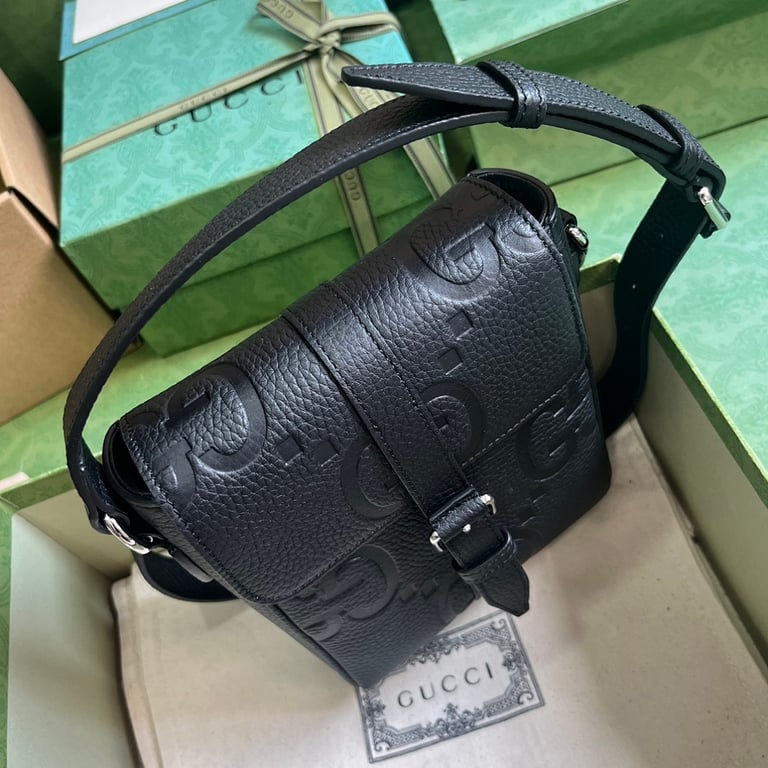 Gucci Jumbo GG Small Messenger Bag Black - 5
