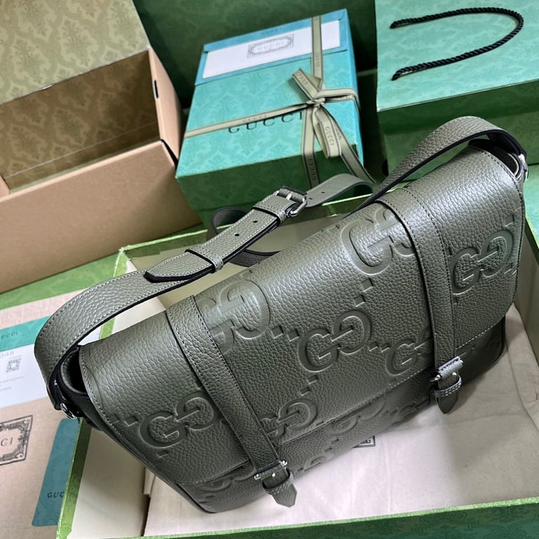 Gucci Jumbo GG Medium Messenger Bag Dark Green - 5