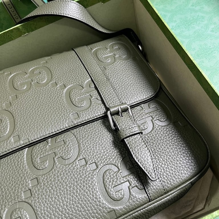 Gucci Jumbo GG Medium Messenger Bag Dark Green - 6