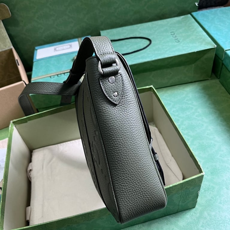 Gucci Jumbo GG Medium Messenger Bag Dark Green - 7