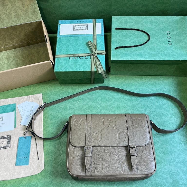 Gucci Jumbo GG Medium Messenger Bag Grey - 2