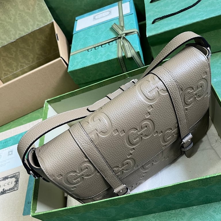 Gucci Jumbo GG Medium Messenger Bag Grey - 5
