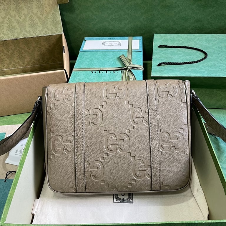 Gucci Jumbo GG Medium Messenger Bag Grey - 9