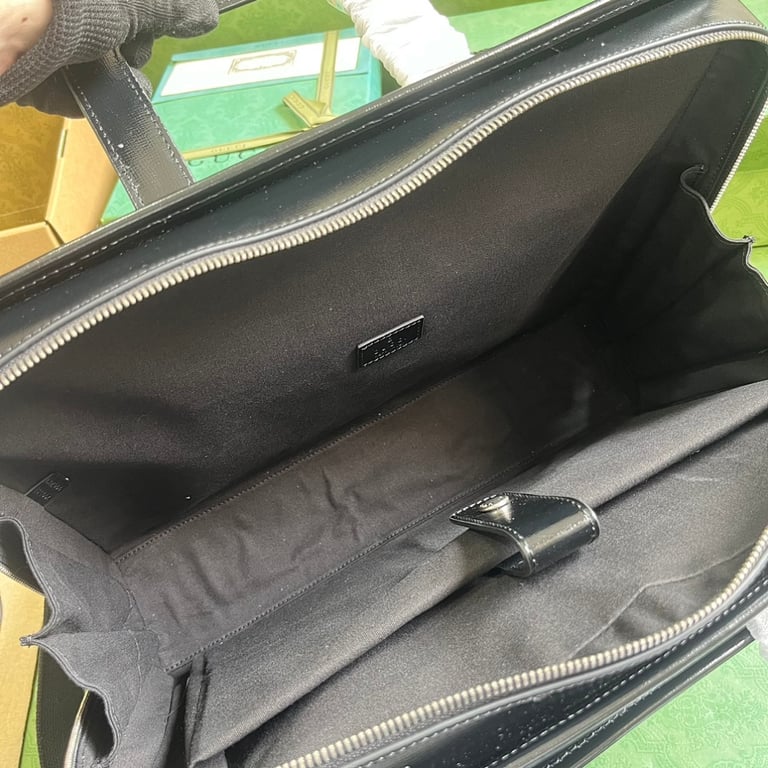 Gucci Interlocking G Briefcase GG Supreme Black - 3