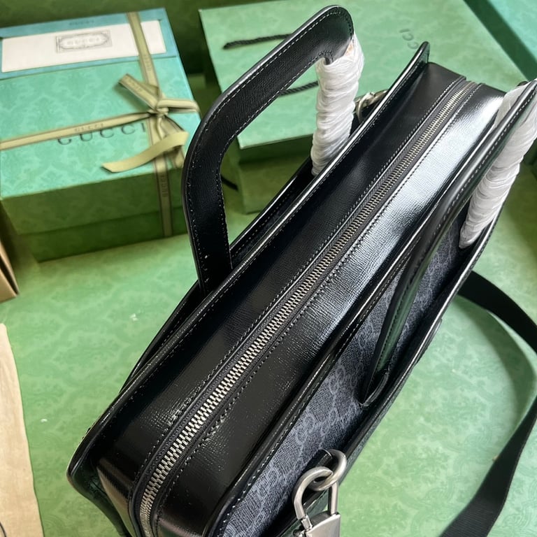 Gucci Interlocking G Briefcase GG Supreme Black - 5