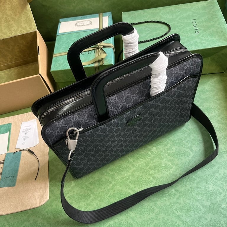 Gucci Interlocking G Briefcase GG Supreme Black - 7