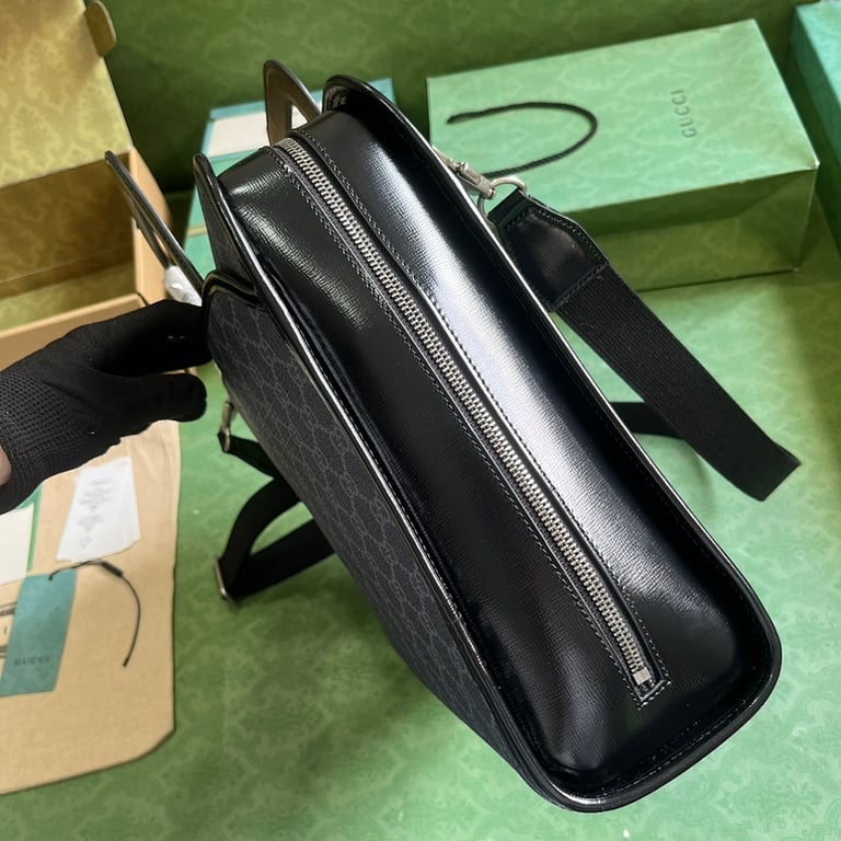 Gucci Interlocking G Briefcase GG Supreme Black - 8