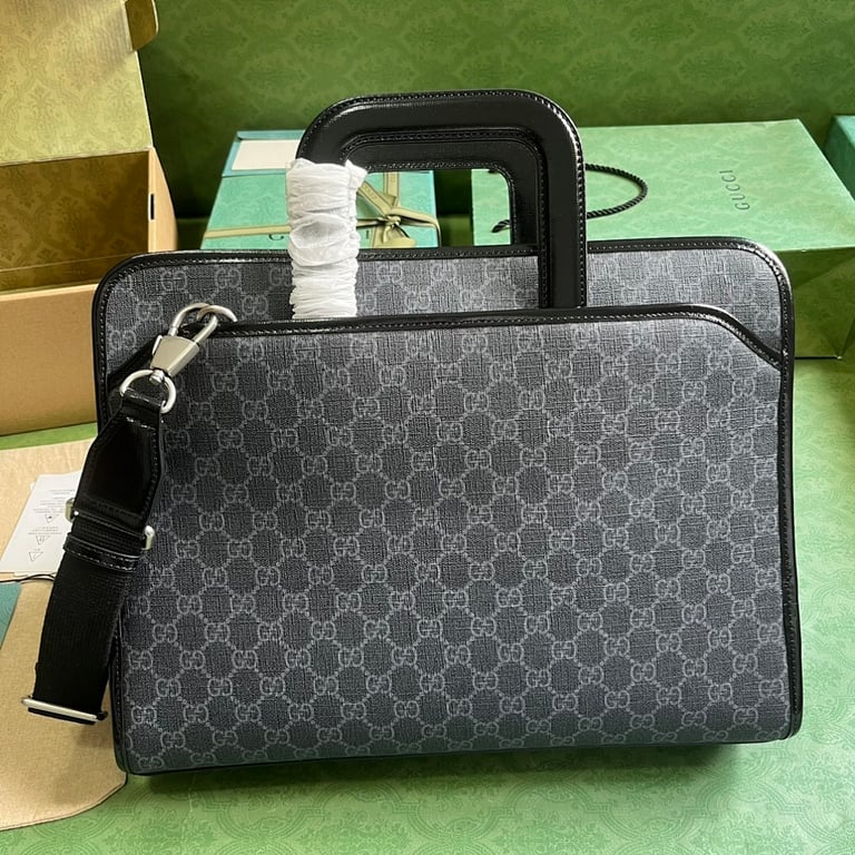 Gucci Interlocking G Briefcase GG Supreme Black - 9