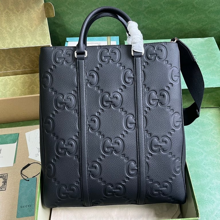 Gucci Jumbo GG Medium Tote Bag Black - 9