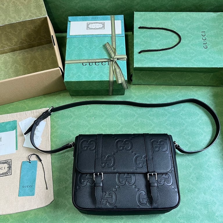 Gucci Jumbo GG Messenger Bag Black 760234 - 2