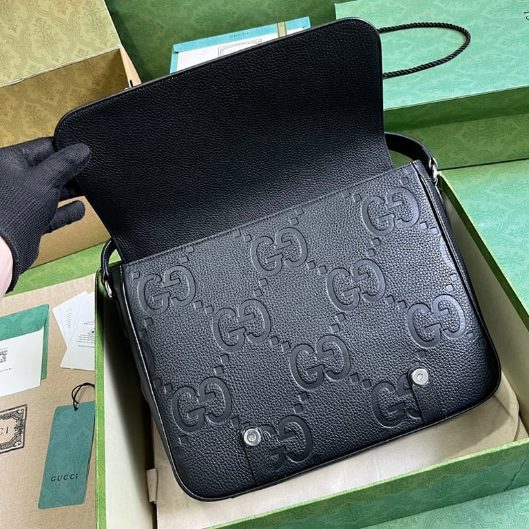 Gucci Jumbo GG Messenger Bag Black 760234 - 4