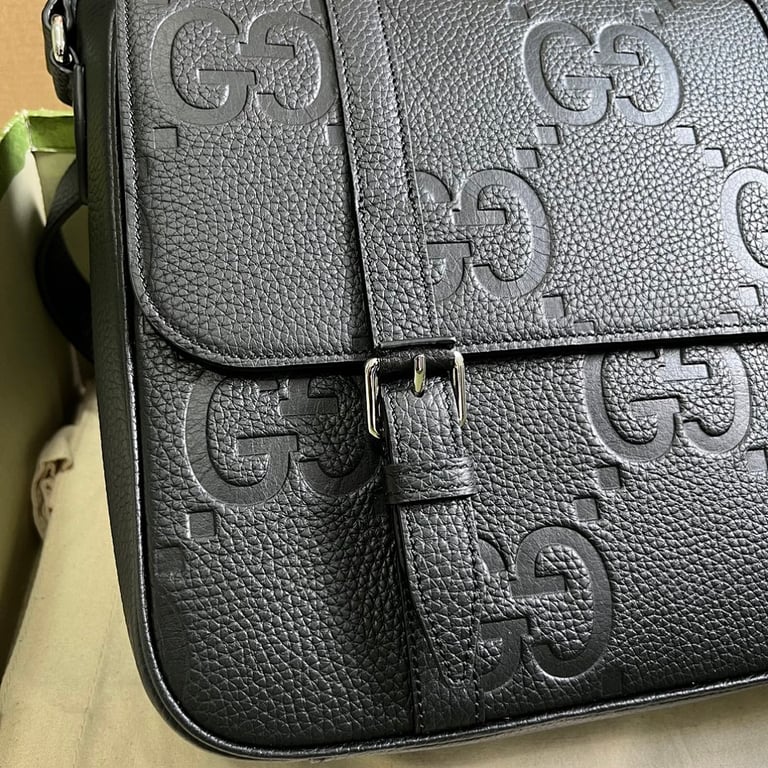 Gucci Jumbo GG Messenger Bag Black 760234 - 6