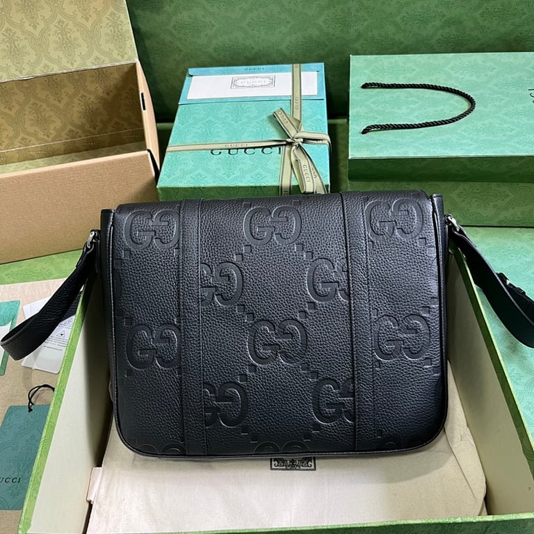 Gucci Jumbo GG Messenger Bag Black 760234 - 9