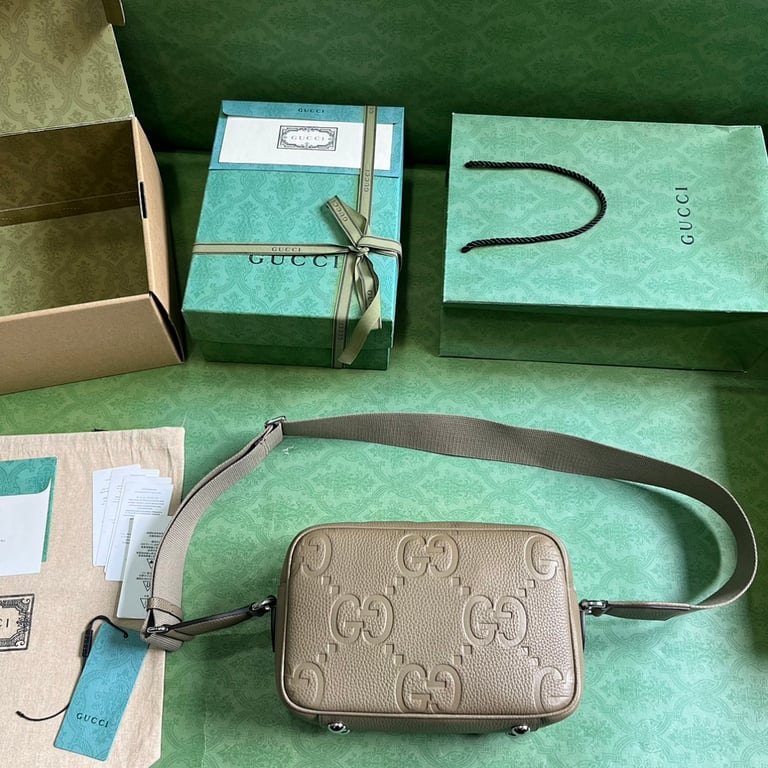 Gucci Jumbo GG Messenger Bag Beige - 2