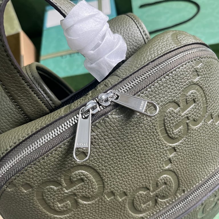Gucci Jumbo GG Leather Backpack Grey - 5