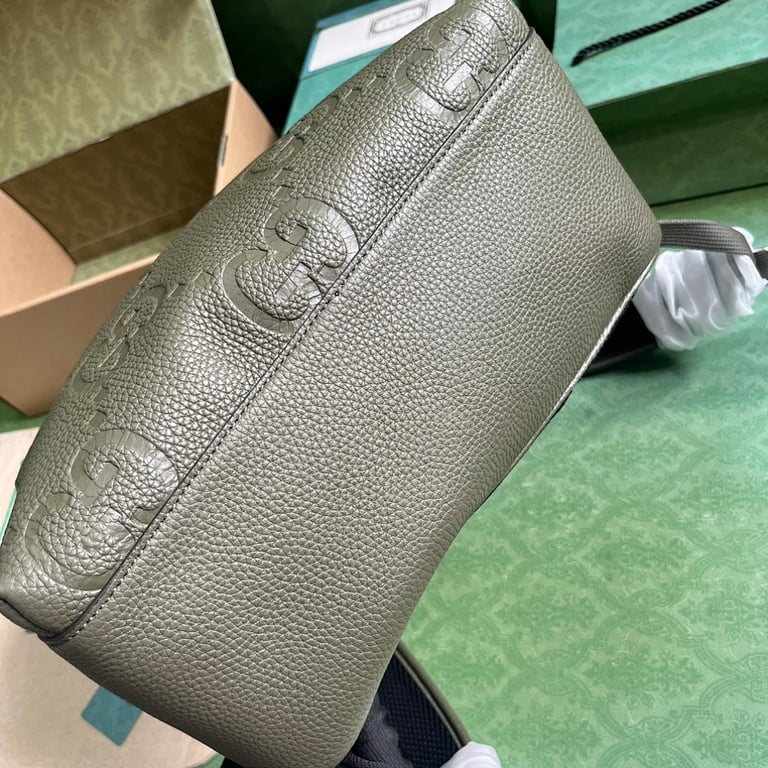 Gucci Jumbo GG Leather Backpack Grey - 8