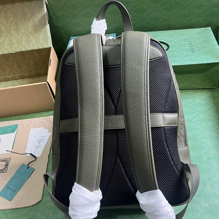 Gucci Jumbo GG Leather Backpack Grey - 9